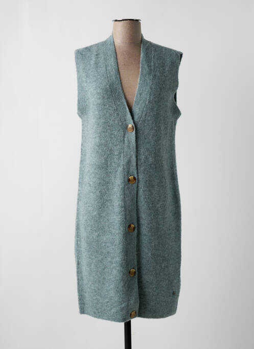 Vestă fără mâneci plasă fină albastru CREAM femme