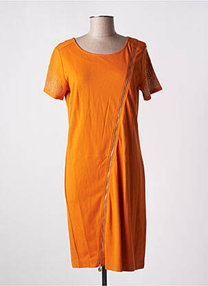 Rochie midi mâneci scurte mâneci scurte portocalie LIU JO femeie