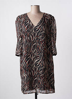 Rochie scurtă mâneci 3/4 mâneci 3/4 negru IKKS femeie