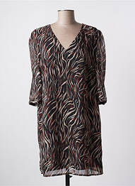 Rochie scurtă mâneci 3/4 mâneci 3/4 negru IKKS femeie