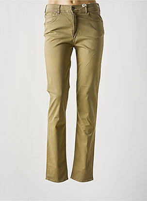 Pantalon slim țesătură poplin mărime normală verde CIMARRON femeie