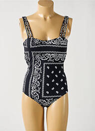 Costum de baie dintr-o singură piesă efect material satinat top sutien modelat negru DAG ADOM femeie