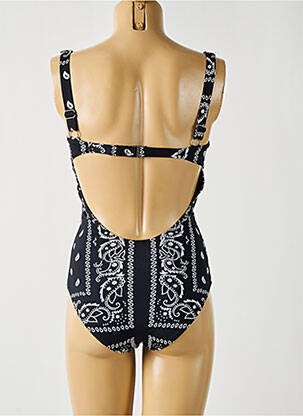 Costum de baie dintr-o singură piesă efect material satinat top sutien modelat negru DAG ADOM femme