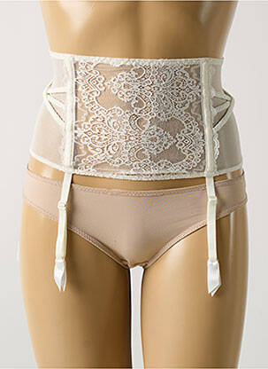Corset/jartieră efect material satinat bej AUBADE femeie