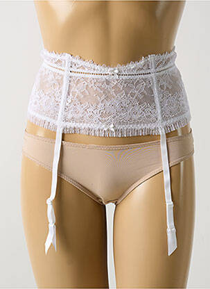 Corset/jartieră efect material satinat alb AUBADE femeie
