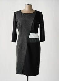 Rochie midi imprimeu fantezie mâneci lungi gri POUSSIERE D'ETOLE femeie