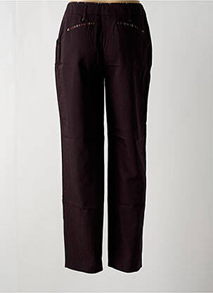 Pantalon drept țesătură crep talie înaltă violet MY WAY femeie