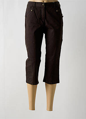 Pantalon trei sferturi maro FLEUR DE SEL femeie