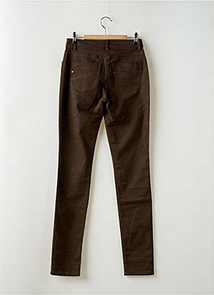 Pantalon slim talie înaltă talie înaltă maro FLEUR DE SEL femeie