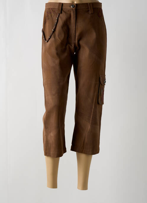 Pantalon trei sferturi maro COCO MENTHE femeie