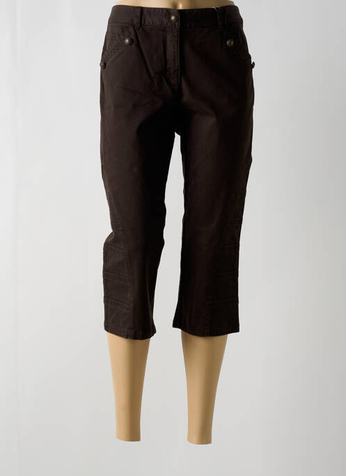 Pantalon trei sferturi maro FLEUR DE SEL femeie