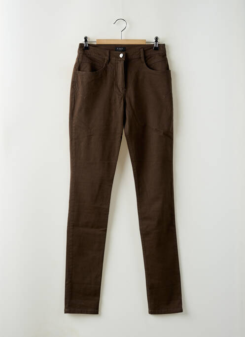 Pantalon slim maro FLEUR DE SEL femeie