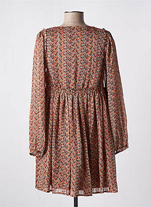 Rochie scurtă croială evazată mâneci lungi maro MOLLY BRACKEN femeie