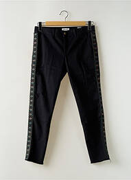 Pantalon chino broderie galoni laterali mărime normală negru HAPPY femeie