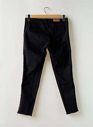Pantalon chino broderie galoni laterali mărime normală negru HAPPY femeie