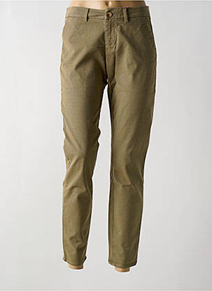 Pantalon chino țesătură poplin mărime normală verde KANOPE femeie