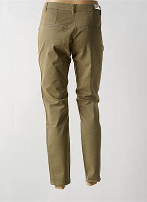 Pantalon chino țesătură poplin mărime normală verde KANOPE femeie