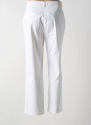 Pantalon chino țesătură poplin mărime normală alb REIKO femeie