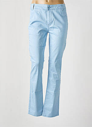 Pantalon chino țesătură poplin mărime normală albastru KY CREATION femeie