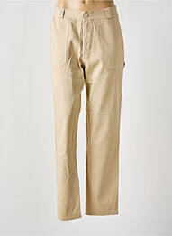 Pantalon drept talie cu cleme talie înaltă bej #OOTD femeie