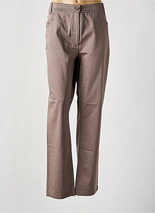 Pantalon drept țesătură poplin mărime normală gri EPICEA femeie