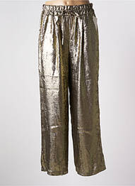 Pantalon larg croială fluidă mărime normală auriu CHARMING GIRL BY SILIA femeie