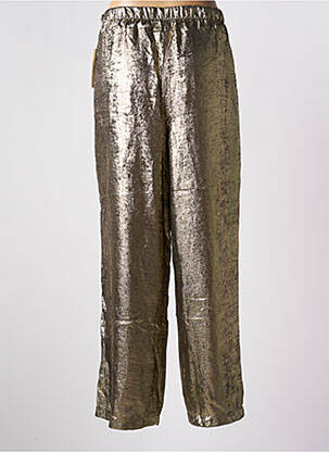 Pantalon larg croială fluidă mărime normală auriu CHARMING GIRL BY SILIA femeie