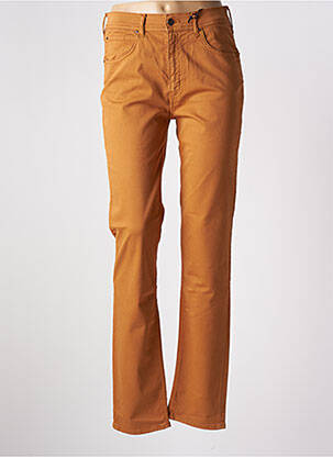 Pantalon slim țesătură poplin mărime normală galben CIMARRON femeie