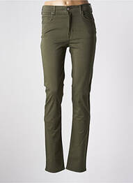 Pantalon slim țesătură poplin talie înaltă verde CIMARRON femme