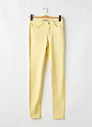 Pantalon slim țesătură poplin mărime normală galben VERO MODA femeie