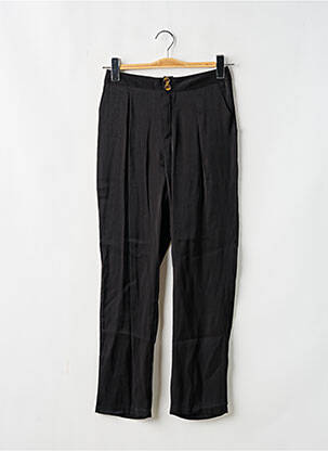 Pantalon drept țesătură poplin talie înaltă negru BY SWAN femeie
