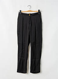 Pantalon drept țesătură poplin talie înaltă negru BY SWAN femeie