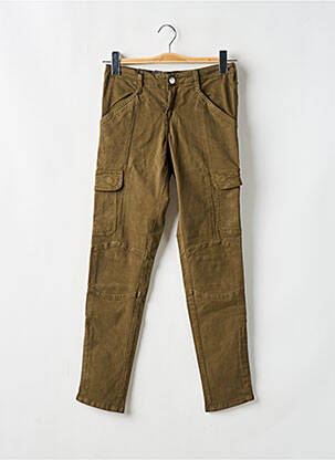 Pantalon cargo țesătură poplin talie joasă verde SCHOOL RAG femeie