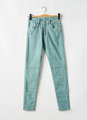 Blugi cu croială slim elasticitate mărime normală verde MELLY & CO femeie