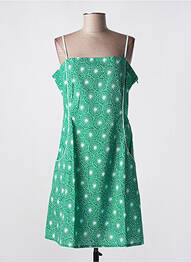 Rochie midi imprimeu fantezie bretele subțiri verde LALITA femme