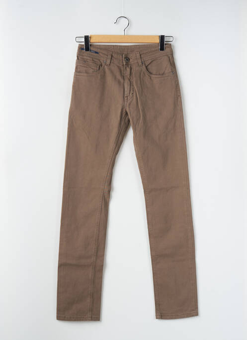 Pantalon slim elasticitate mărime normală maro deschis TELERIA ZED homme
