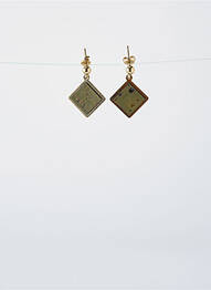 Cercei ornament charmă / pandantiv verde LITTLE ETINCELLE femeie