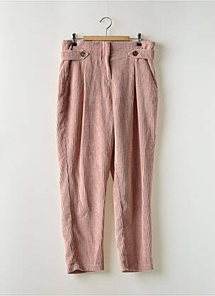 Pantalon drept talie cu cleme talie înaltă roz ETAM femeie