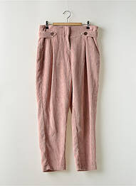 Pantalon drept talie cu cleme talie înaltă roz ETAM femeie