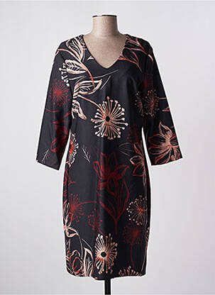 Rochie midi imprimeu floral mâneci 3/4 negru QUATTRO femeie