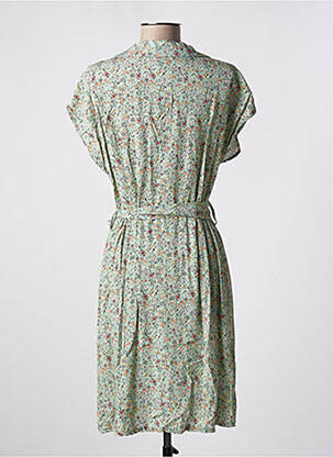 Rochie midi imprimeu floral mâneci scurte verde QUATTRO femeie