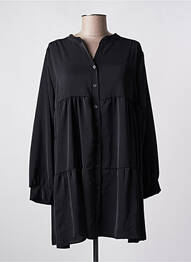 Tunică mâneci lungi țesătură crep negru QUATTRO femme