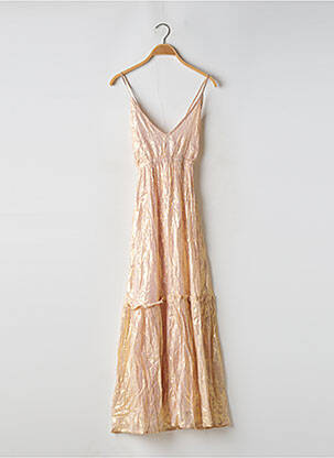 Rochie lungă croială evazată bretele subțiri roz SUNDRESS femeie