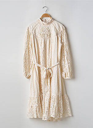 Rochie midi mâneci lungi mâneci lungi bej DERHY femeie