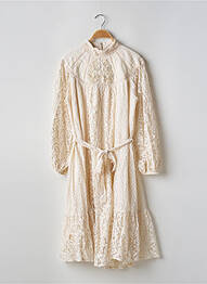 Rochie midi mâneci lungi mâneci lungi bej DERHY femeie