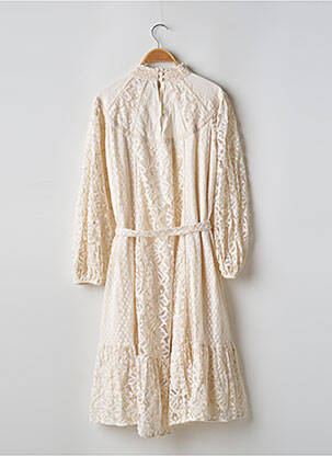 Rochie midi mâneci lungi mâneci lungi bej DERHY femeie