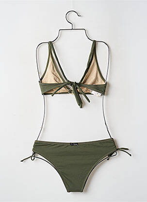 Costum de baie din două piese elasticitate top triunghiuri verde SANS MARQUE femeie