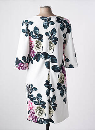 Rochie midi imprimeu floral mâneci 3/4 alb QUATTRO femeie