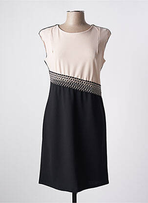 Rochie midi țesătură crep mâneci scurte negru QUATTRO femeie
