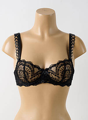 Sutien efect material satinat sutien cupe întregi cu decolteu înalt negru AUBADE femeie